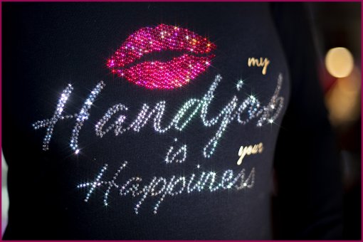 Strass Shirt My Handjob is your Happiness 