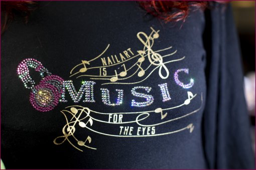 Strass Shirt Nailart is Music 