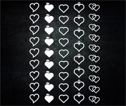 Chrom Sticker Hearts 