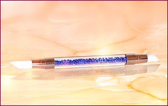 Strass-Pinsel blau mit Silicone Spitze 