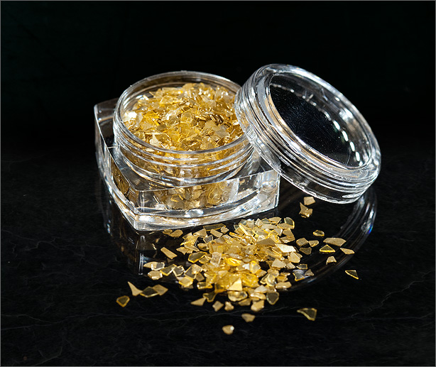 Spiegelglassplitter goldfarben 