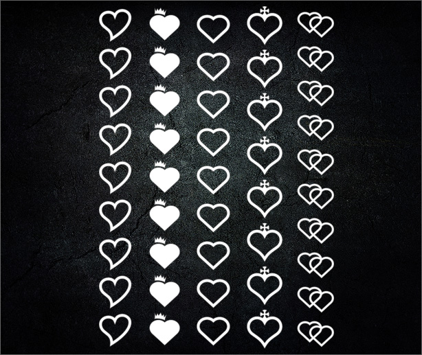Chrom Sticker Hearts 