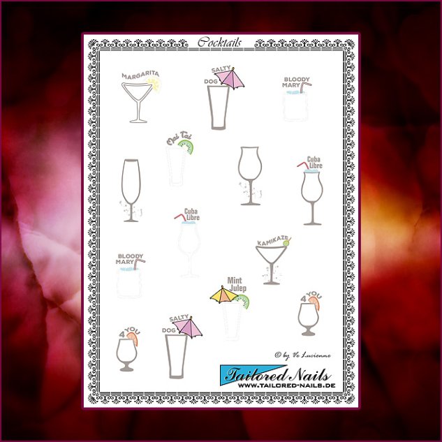 Nail Wraps Cocktails 