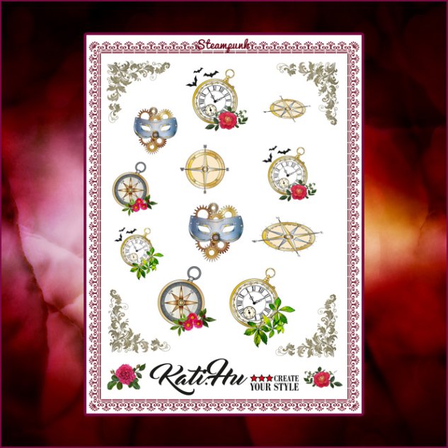 Nail Wraps Steampunk 
