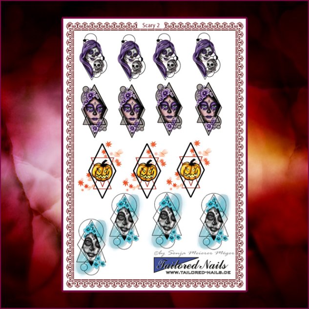 Nail Wraps Scary 2 