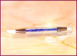 Strass-Pinsel blau mit Silicone Spitze 