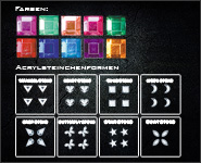 Acrylsteinchen 100 Stück Quad Stone | silber