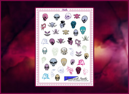 Nail Wraps Metallic Skulls 