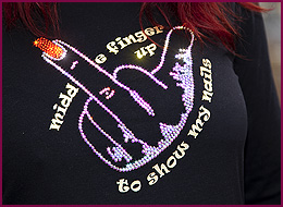 Strass Shirt Middlefinger up 