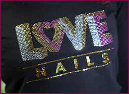 Strass Shirt Love Nails 