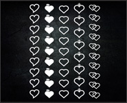 Chrom Sticker Hearts silber