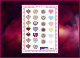 Nail Wraps Metallic Hearts 