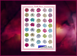 Nail Wraps Metallic Flowers 